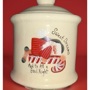 Merry Christmas Ceramic Crackled Jar Sweet Dreams Country Candle 5" CMI Henton